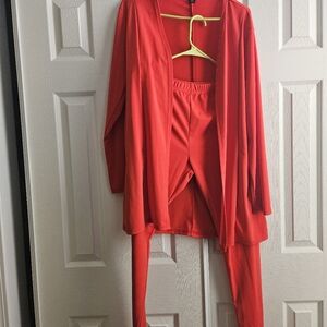 Stretchy Red Pant Suit